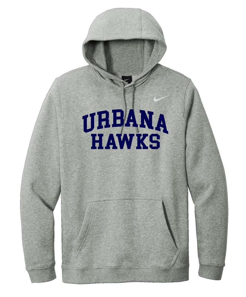 UHS Urbana Hawks Hoodie Sweatshirt TENNIS NIKE Club Cotton Fleece Many Colors Available  Sz S-3XL DK HEATHER GREY