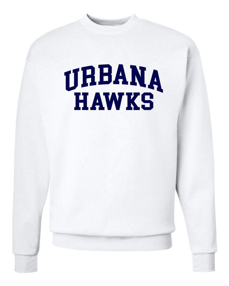 Urbana Hawks Cotton Crewneck Sweatshirt Many Colors Available Size S-3XL  WHITE