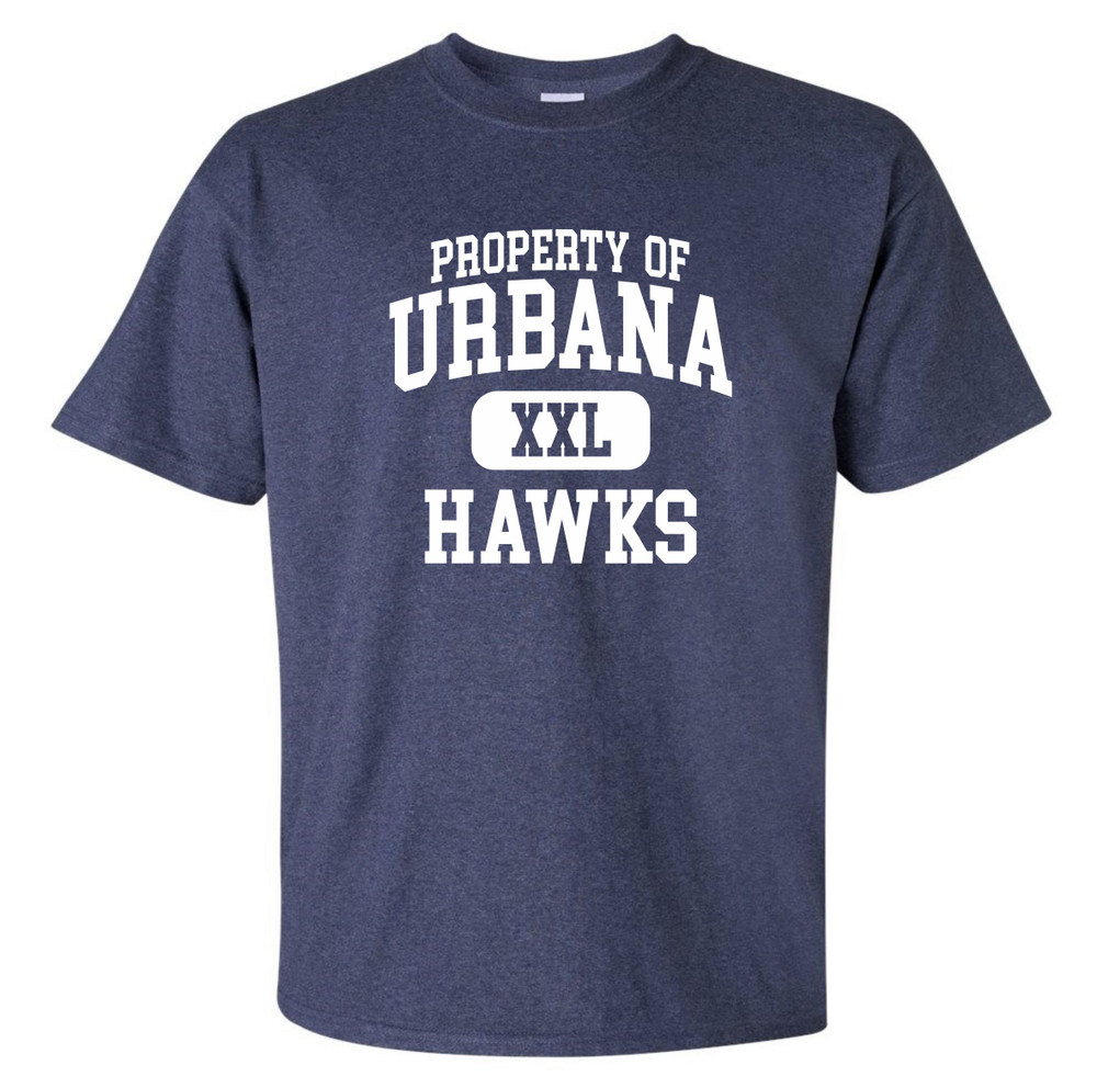 UHS Urbana Hawks T-shirt Cotton Many Colors & Sizes Available HEATHERED NAVY