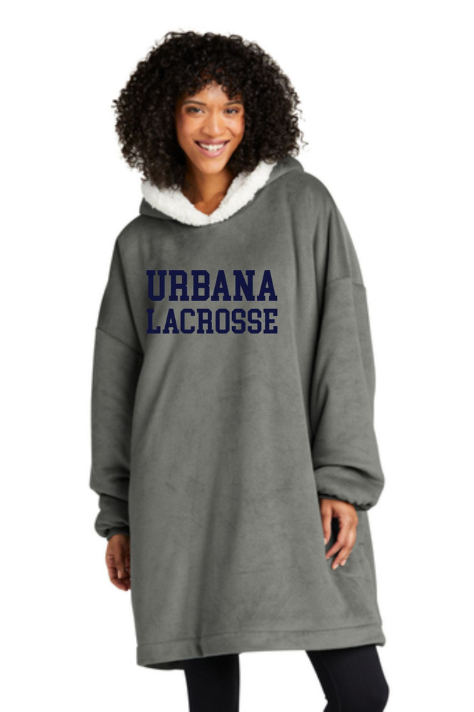 Urbana Hawks LACROSSE Words Sweatshirt Wearable Blanket Plush NAVY or GREY