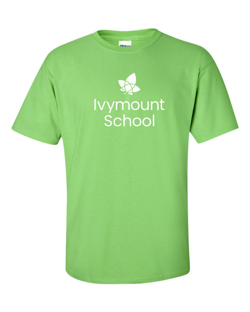 IVYMOUNT SCHOOL T-shirt Cotton Many Colors Available YOUTH SZ S-XL-LIME WHITE PRINT