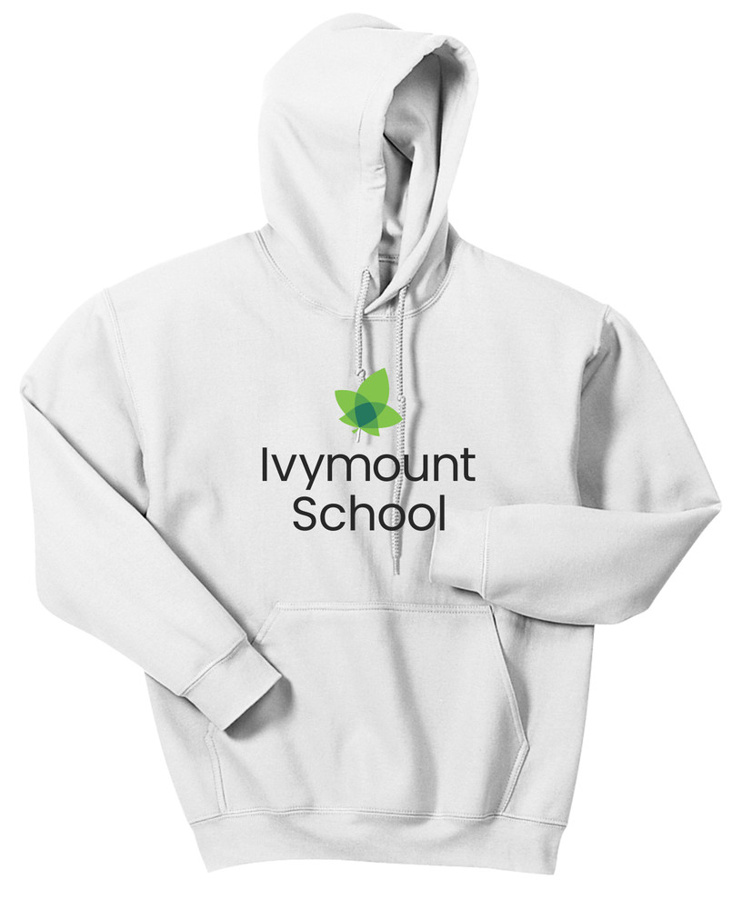 IVYMOUNT SCHOOL Cotton Hoodie Sweatshirt Multicolor Logo WHITE or SPORTS GREY Available UNISEX ADULT SZ S-3XL  WHITE