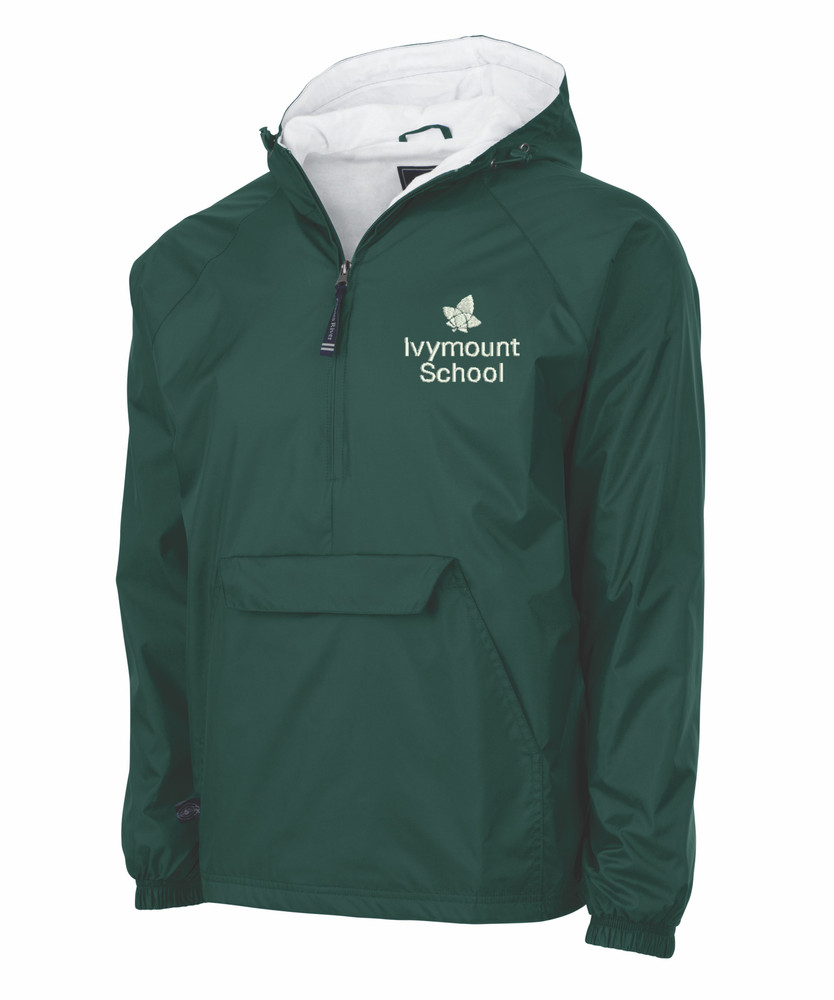 IVYMOUNT SCHOOL Half Zip Pullover Nylon Jacket Charles River COTTON QTR ZIP Personalization Available YOUTH Size S-XL FOREST