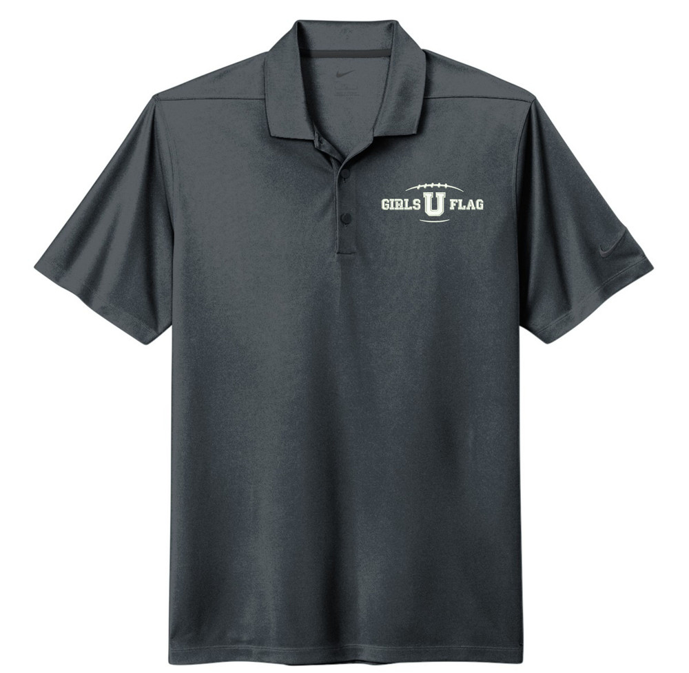 UHS Urbana FLAG FOOTBALL NIKE DRI-Fit Polo Performance Micro Pique Many Colors Available SZ XS-4XL  ANTHRACITE