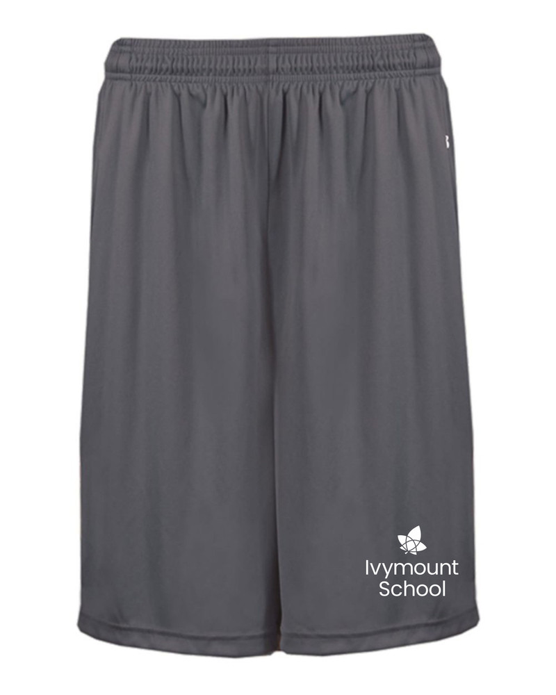 IVYMOUNT SCHOOL Badger Shorts Performance 7"with Pockets Many Colors Available SZ S-4XL GRAPHITE