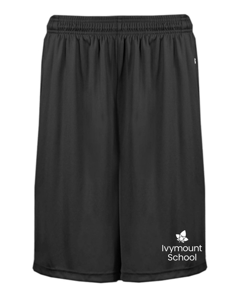IVYMOUNT SCHOOL Badger Shorts Performance 7"with Pockets Many Colors Available SZ S-4XL BLACK