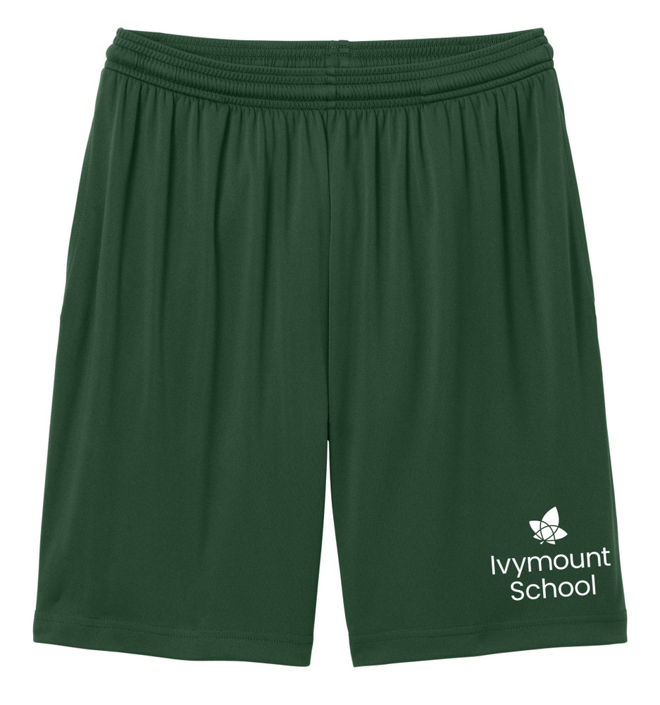 IVYMOUNT SCHOOL Sport Tek Shorts Performance 7"with Pockets Many Colors Available SZ S-3XL FOREST GREEN
