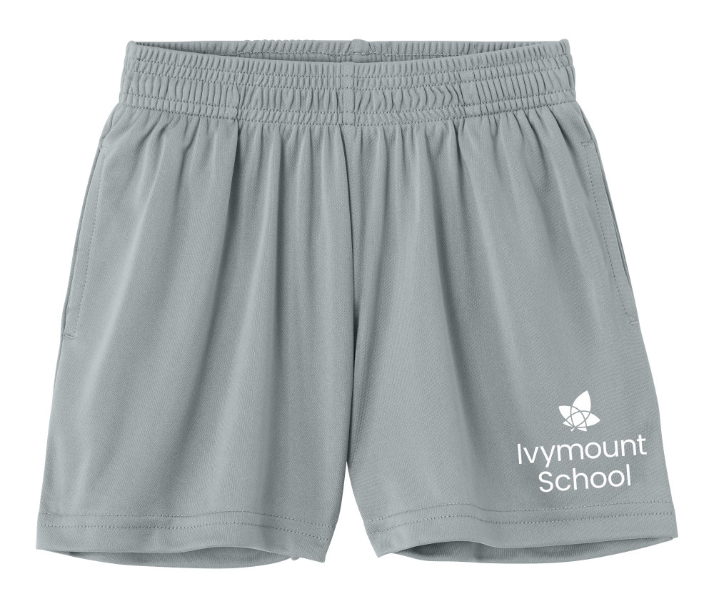 IVYMOUNT SCHOOL SPORT TEK Shorts Performance 5"with Pockets Many Colors Available YOUTH SZ S-XL SILVER