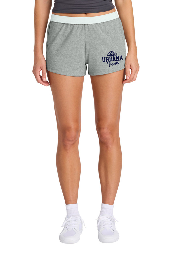 URBANA HAWKS POMS Shorts Squad Cotton LADIES Many Colors Available SZ S-2XL HEAHTER GREY MODEL