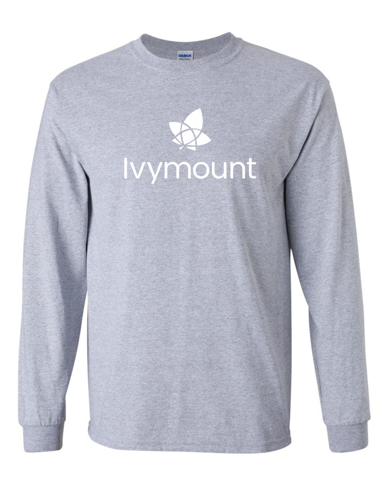IVYMOUNT T-shirt Cotton LONG SLEEVE Many Colors Available SZ S-3XL SPORT GREY