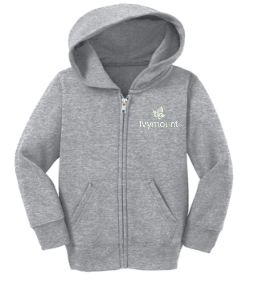 VYMOUNT Cotton Zippered Hoodie Sweatshirt Port & Co SZ 2T 3T 4T TODDLER  ATHLETIC GREY