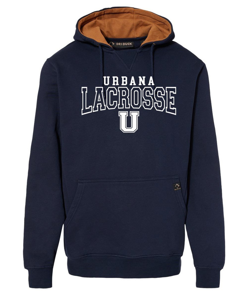 Urbana Hawks LACROSSE Woodland Fleece Hoodie HEAVYWEIGHT Sweatshirt DRI DUCK Many Colors Available Sz S-5XL  NAVY