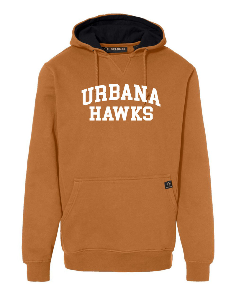 Urbana Hawks LACROSSE Woodland Fleece Hoodie HEAVYWEIGHT Sweatshirt DRI DUCK Many Colors Available Sz S-5XL SADDLE