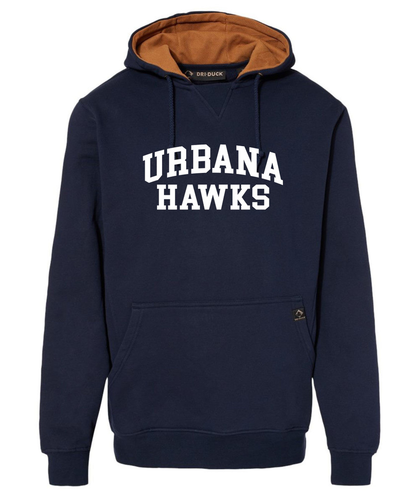 Urbana Hawks LACROSSE Woodland Fleece Hoodie HEAVYWEIGHT Sweatshirt DRI DUCK Many Colors Available Sz S-5XL NAVY