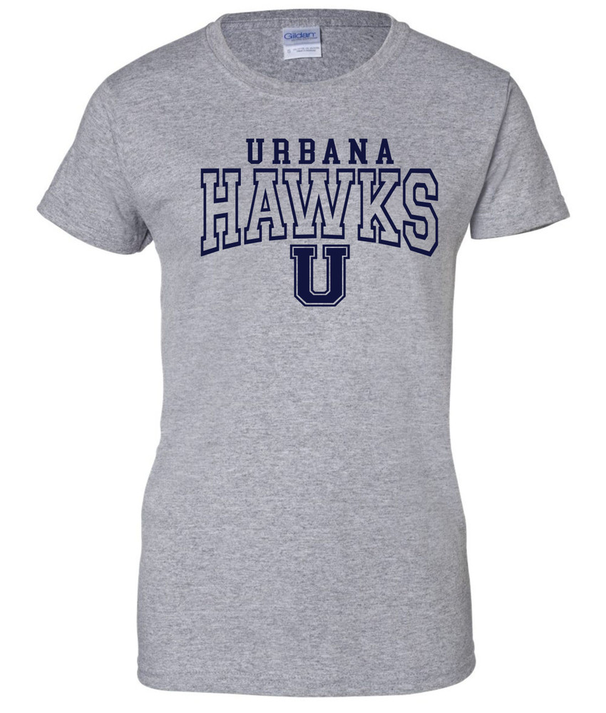 Urbana Hawks LACROSSE T-shirt Cotton Many Colors Available LADIES SZ S-3XL  SPORT GREY