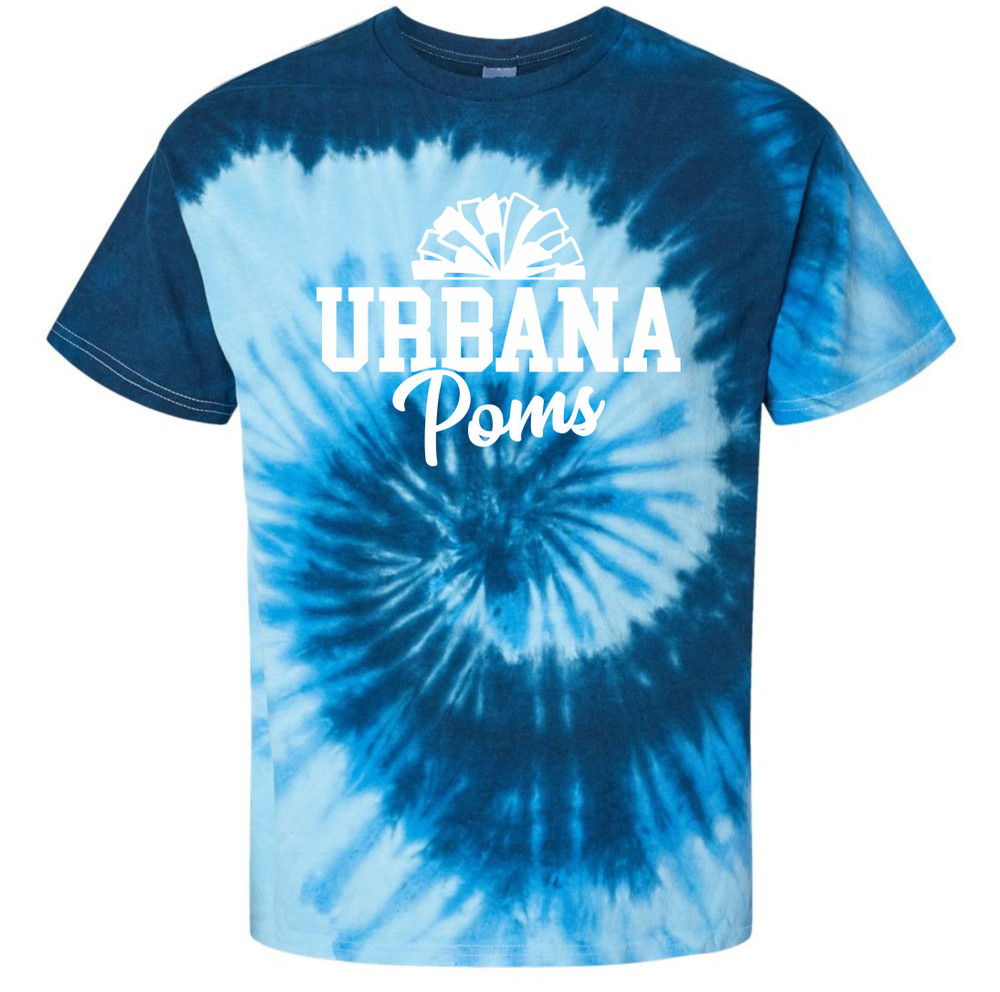 Urbana Hawks POMS T-shirt Cotton TIE DYE BLUE OCEAN YOUTH SZ S-L