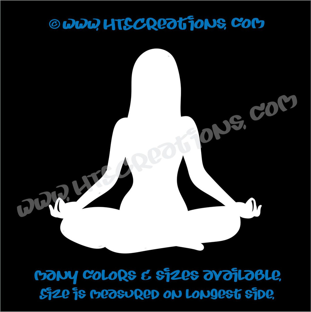 Yoga Pose OM OHM AUM Namaste Spiritual Vinyl Decal WHITE