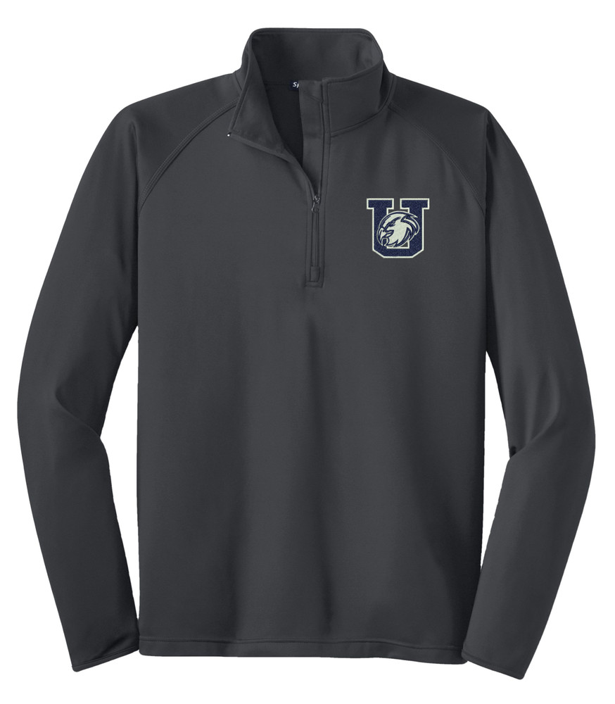 Urbana Hawks Half Zip Performance Stretch Sport Wick Polyester Spandex Pullover Many Colors Available CHARCOAL GREY