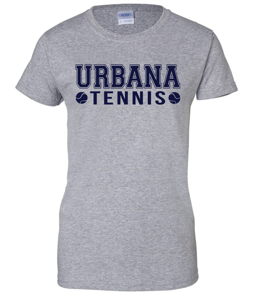 UHS URBANA TENNIS T-shirt Cotton SZ S-2XL LADIES SPORT GREY
