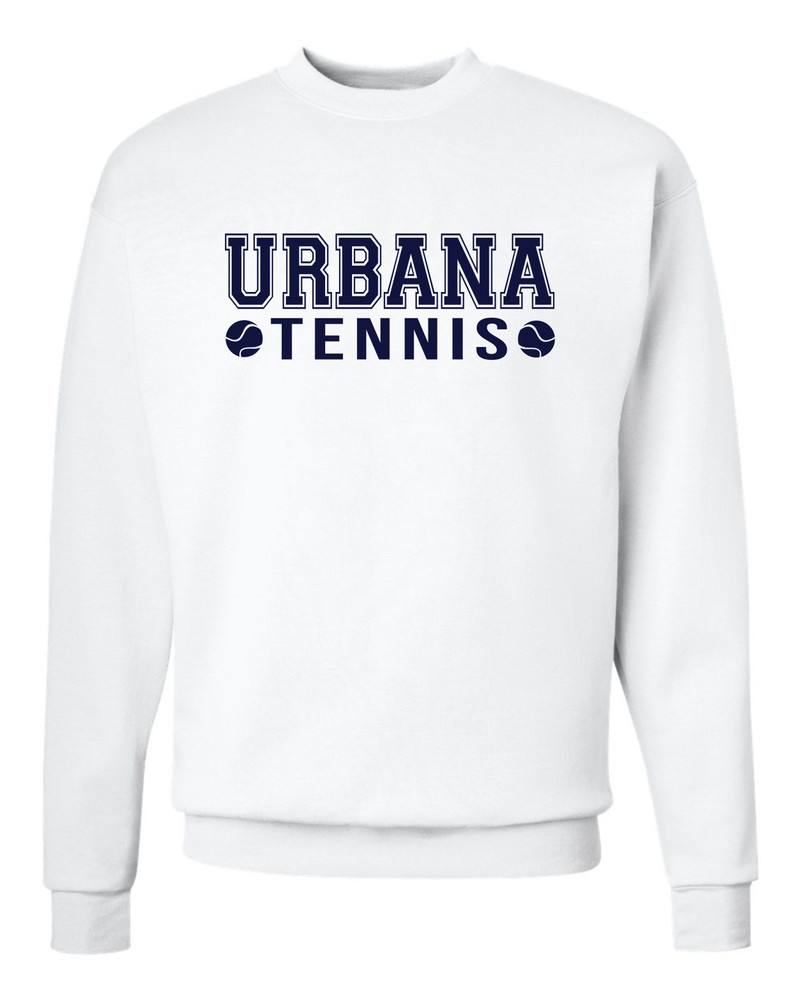 UHS Urbana Tennis Crewneck Sweatshirt SZ  S-3XL WHITE