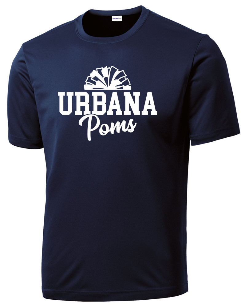 Urbana Hawks POMS T-shirt PERFORMANCE Many Colors Available YOUTH Sz S-XL   NAVY