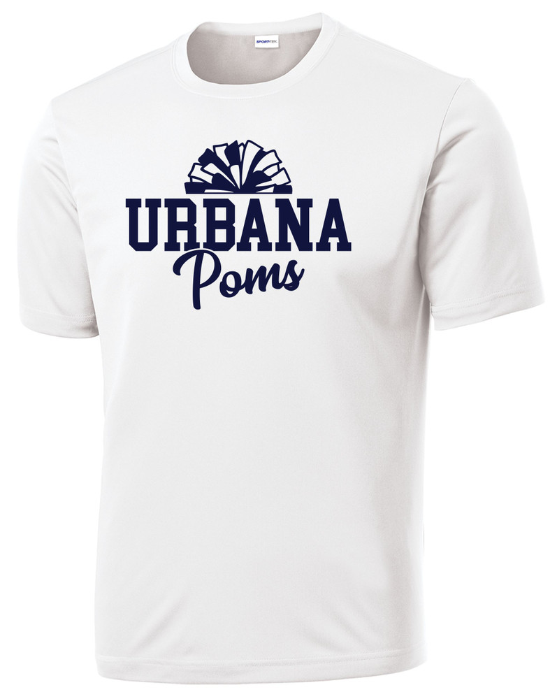 Urbana Hawks POMS T-shirt PERFORMANCE Many Colors Available YOUTH Sz S-XL   WHITE