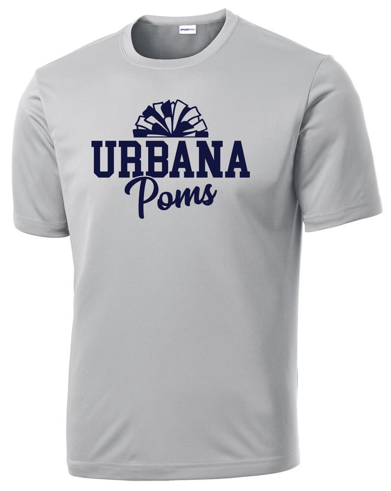 Urbana Hawks POMS T-shirt PERFORMANCE Many Colors Available YOUTH Sz S-XL  SILVER