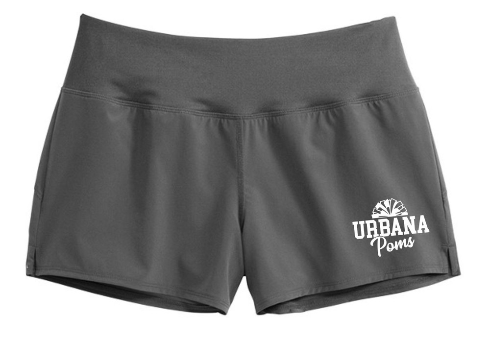 Urbana Hawks POMS Performance Repeat Shorts LADIES  SIZES  XS-3XL IRON GREY