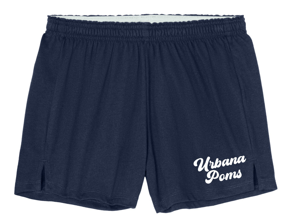 URBANA HAWKS POMS Shorts Squad Cotton LADIES Many Colors Available SZ  S-2XL NAVY