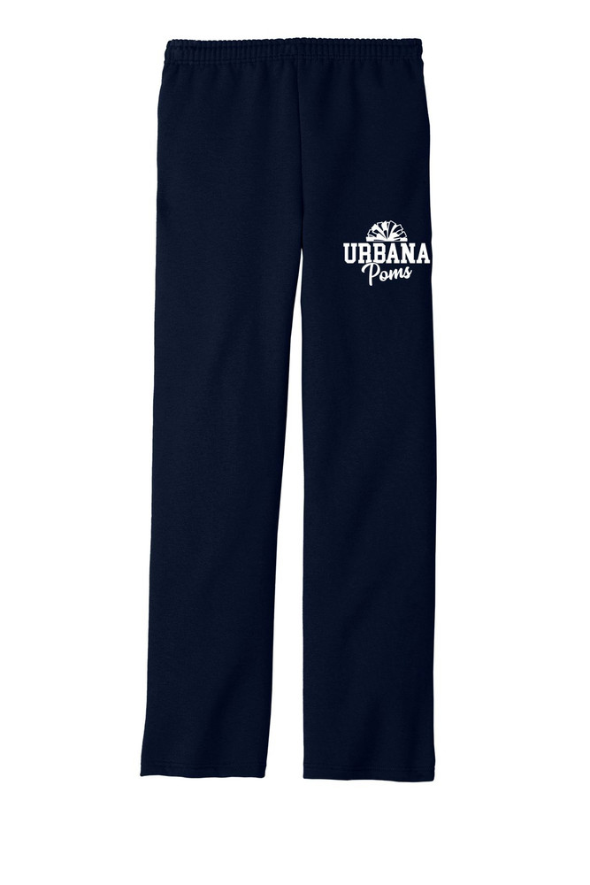 Urbana Hawks POMS Sweatpants Cotton OPEN BOTTOM YOUTH SIZES S-XL  NAVY