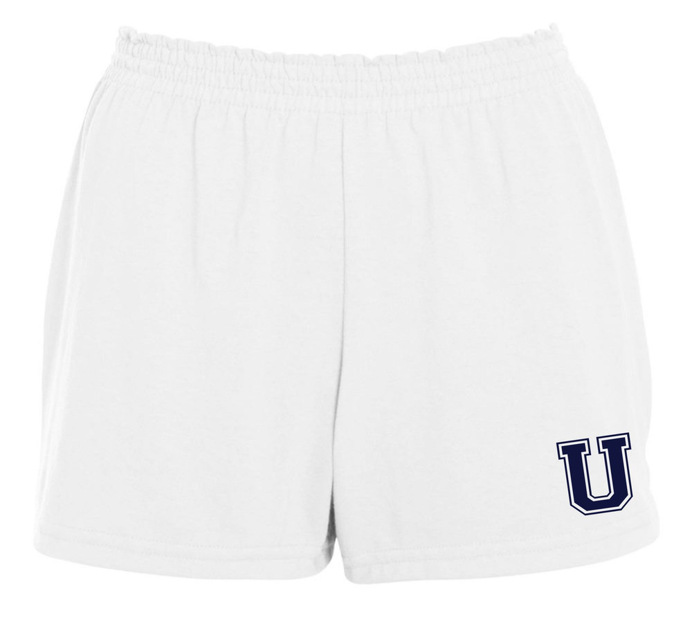 URBANA HAWKS POMS Shorts Squad Cotton LADIES Many Colors Available SZ XS-XL WHITE