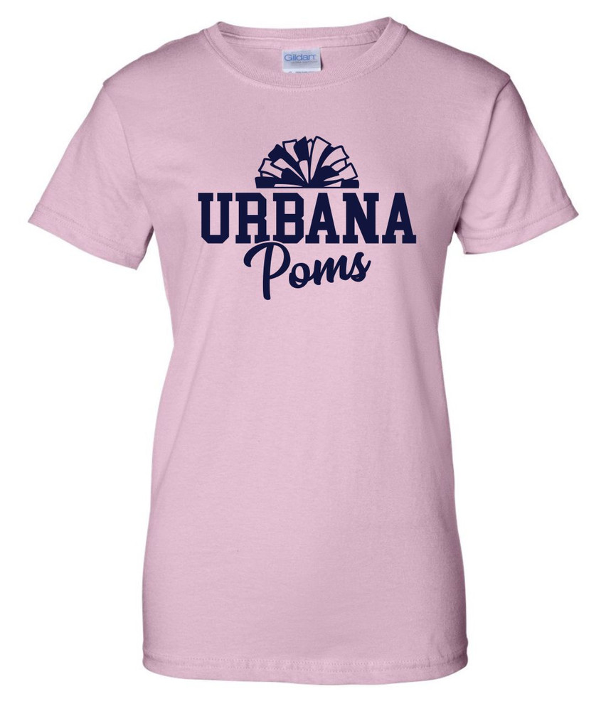 Urbana Hawks POMS T-shirt Cotton LT PINK LADIES Sz S-2XL