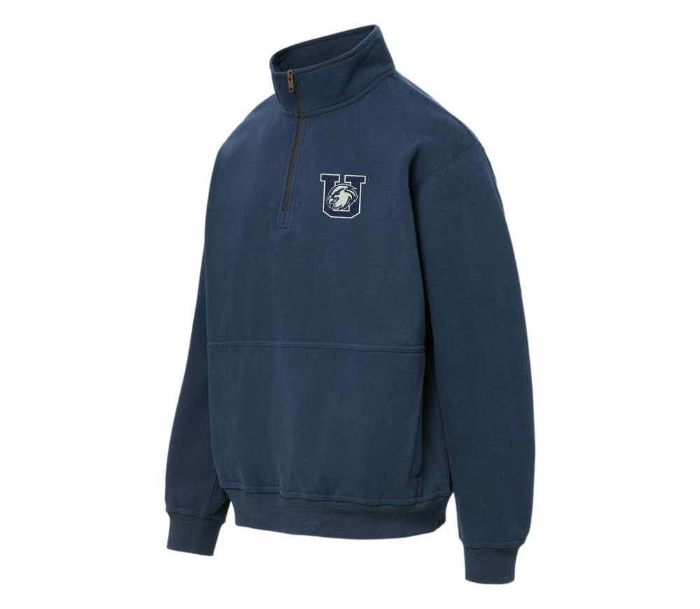 UHS URBANA HAWKS BOOSTERS Quarter Zip MV SPORT Vintage Qtr Zip Pullover with Pockets Sz S-3XL NAVY SIDE