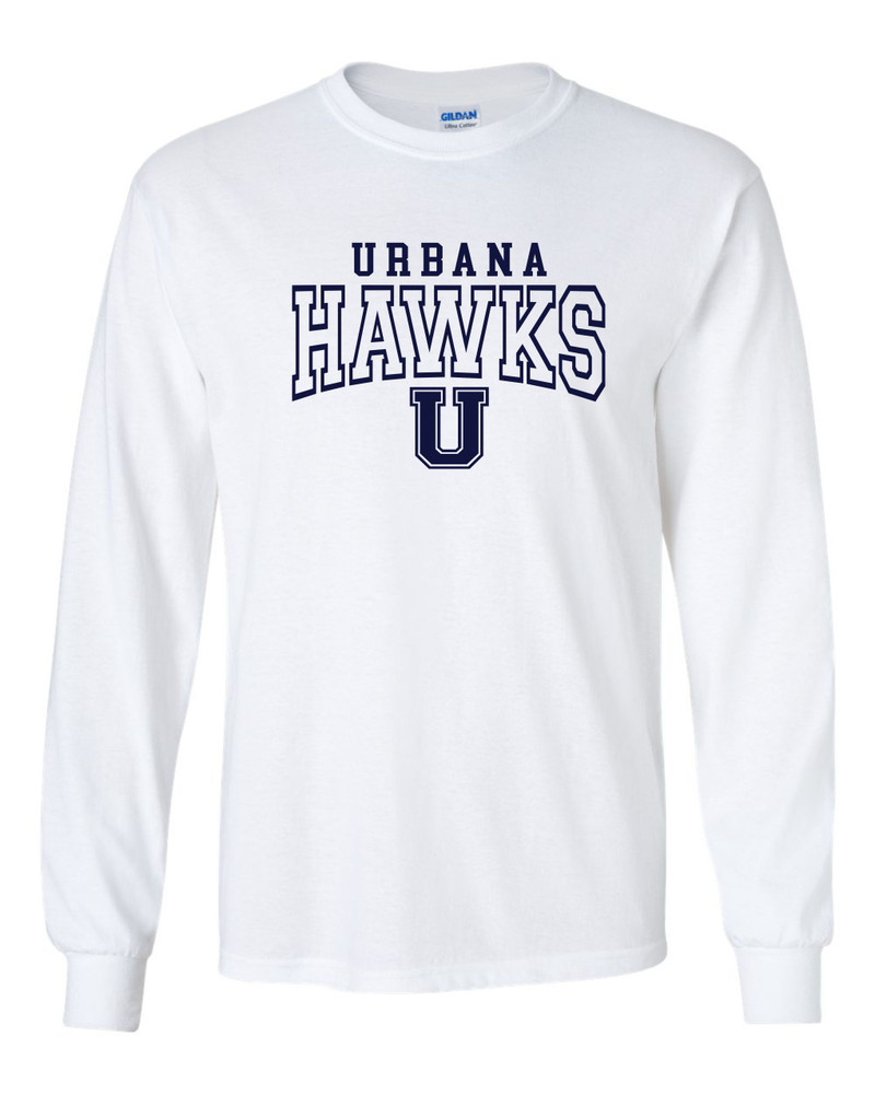 UHS Urbana Hawks BOOSTERS U T-shirt Cotton LONG SLEEVE SZ S-3XL WHITE