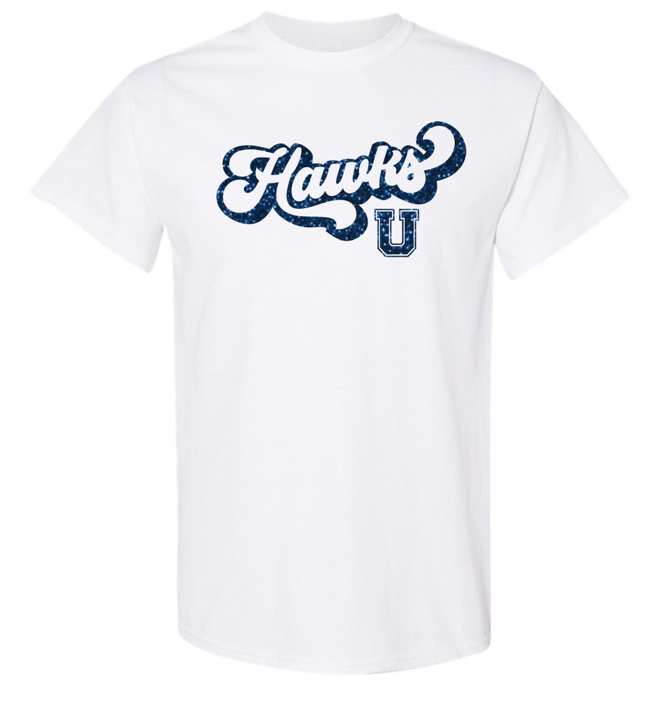 UHS Urbana Hawks BOOSTERS RETRO GLITTER T-shirt Cotton YOUTH S-XL WHITE