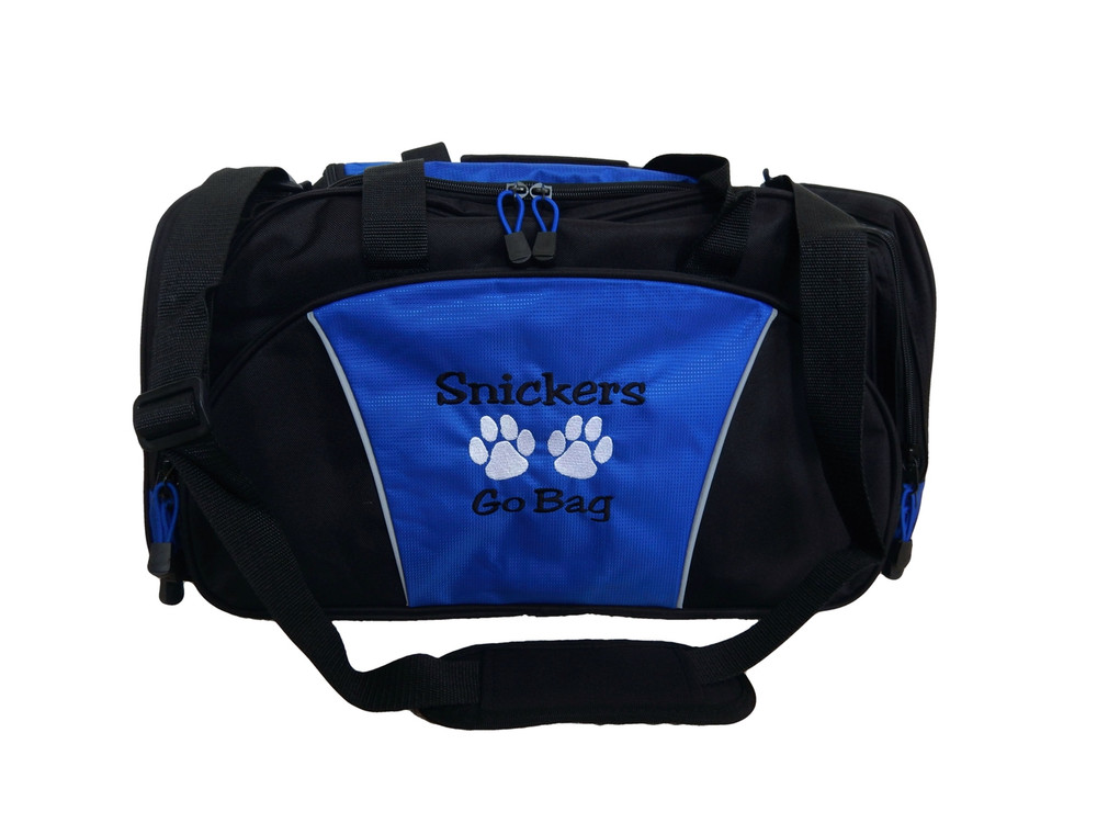 Paw Prints Vet Tech Personalized Embroidered ROYAL BLUE DUFFEL Font Style JESTER