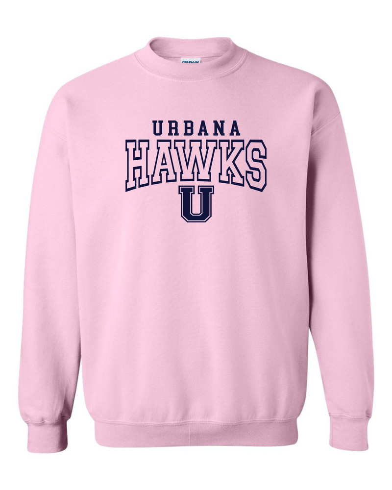 UHS Urbana Hawks BOOSTERS U Cotton Crewneck Sweatshirt LIGHT PINK Size S-3XL