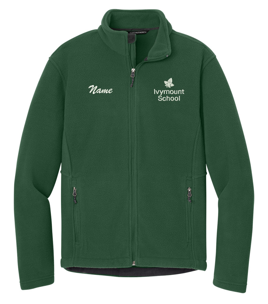 IVYMOUNT SCHOOL FLEECE Jacket PORT AUTHORITY Many Colors Available SZ S-4XL FOREST GREEN WITH NAME PERSONALIZATION