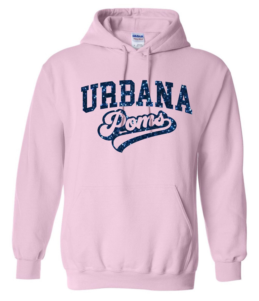 Urbana Hawks POMS GLITTER Cotton Hoodie Sweatshirt LT PINK SZ S-3XL