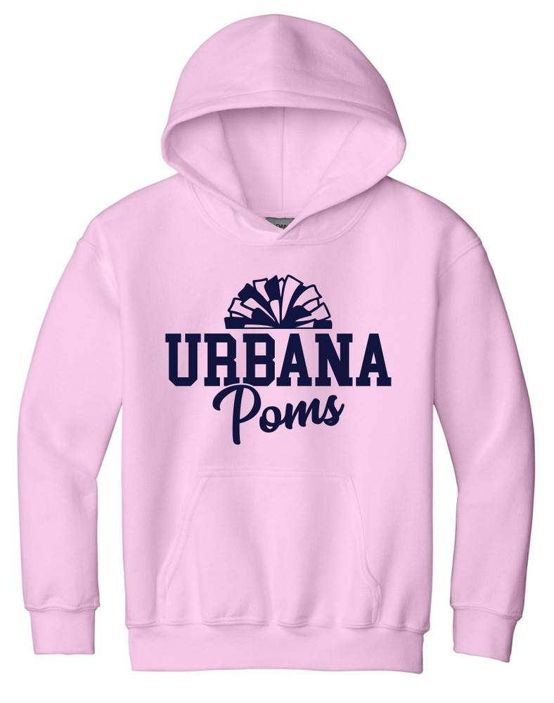 Urbana Hawks POMS  Cotton Hoodie Sweatshirt LT PINK YOUTH SZ S-XL