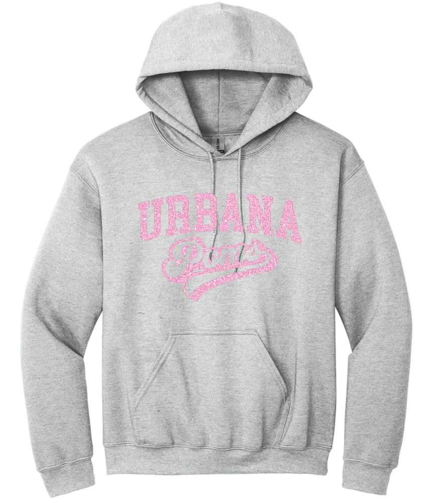 Urbana Hawks POMS GLITTER Cotton Hoodie Sweatshirt Many Colors Available SZ S-3XL ASH