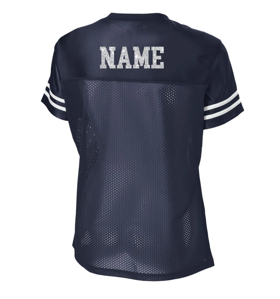 Urbana Hawks POMS GLITTER Replica Football Jersey LADIES Sz XS-3XL BACKSIDE
