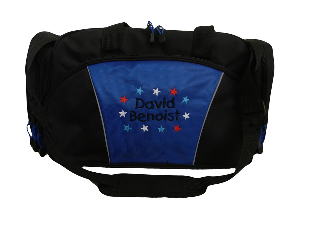 Stars Gymnast Gymnastics Dance Twirl Sports Personalized Embroidered ROYAL DUFFEL Font Style CHILDS PLAY