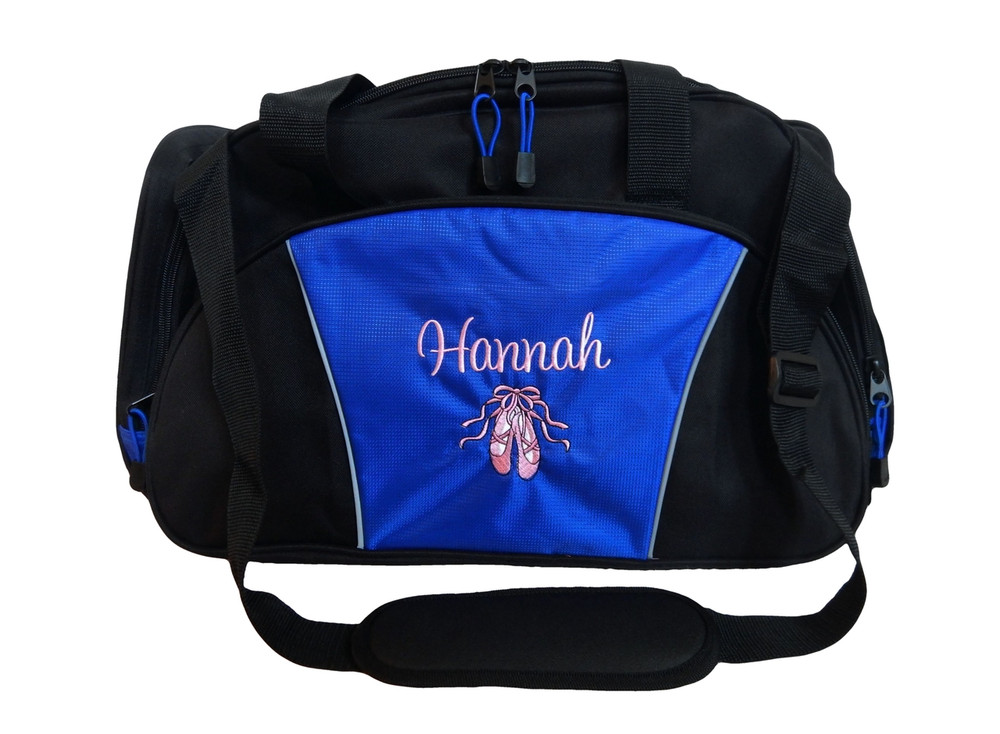 Ballet Shoes Ballerina Dance Personalized Embroidered ROYAL BLUE DUFFEL Font Style SWEEETHEART