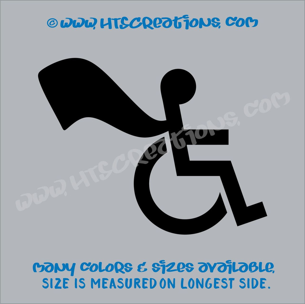 Wheelchair Handicap Super Hero Boy Special Needs Vinyl Decal Truck Laptop Tablet Vinyl Decal BLACK