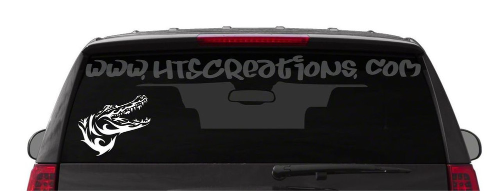 Alligator Crocodile Tribal Wildlife Hunting Vinyl Decal Laptop Car WHITE