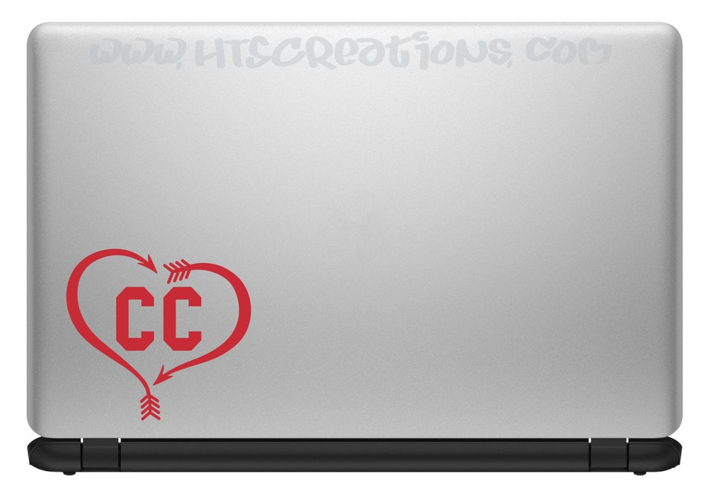 Cross Country XC Track & Field Running Heart Arrow Vinyl Decal Laptop Car Door Mirror Truck Vanity Boat RED