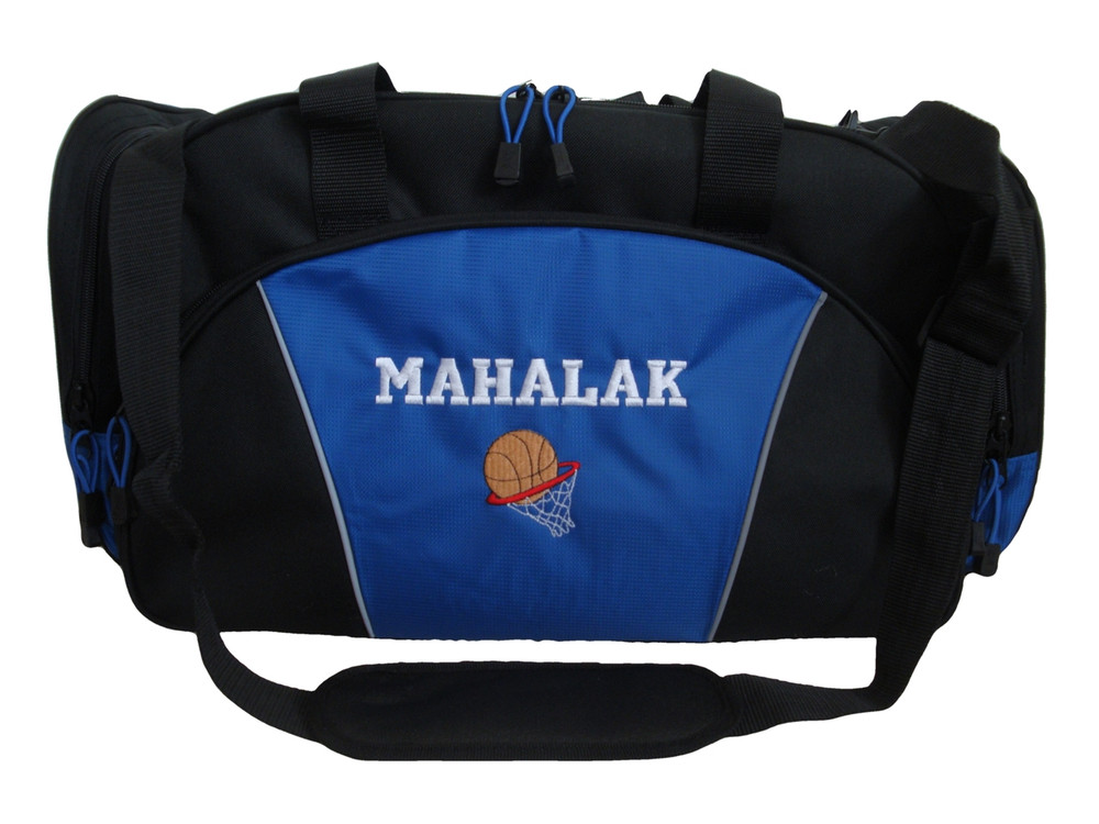 Basketball  Rim ROYAL BLUE DUFFEL Coach Team Mom Sports Font Style VARSITY