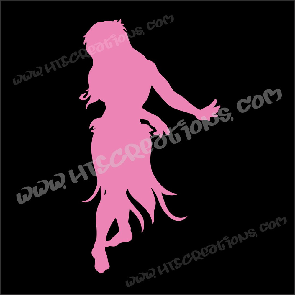 Hula Dancer Hawaiian Vinyl Decal LIGHT PINK