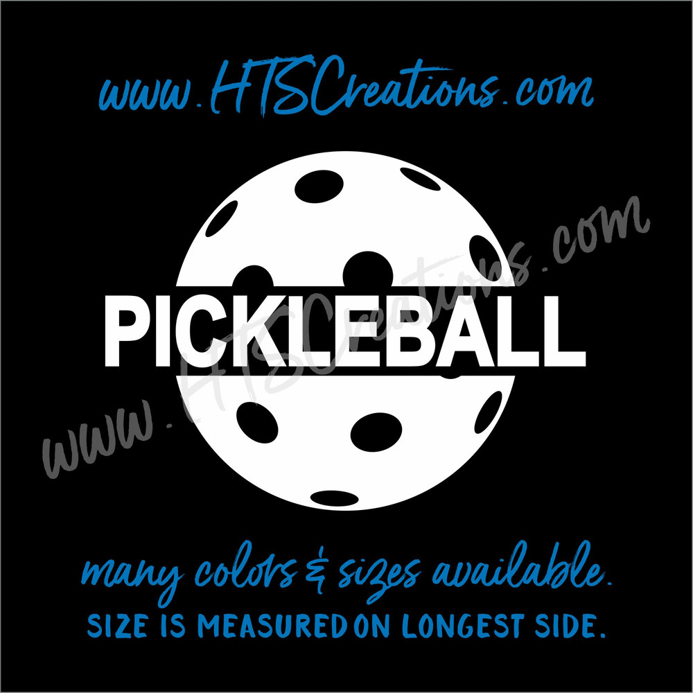 Pickelball Tennis Whiffle Ball Paddle Racquet Decal Laptop Car Door Mirror Truck Vanity Boat